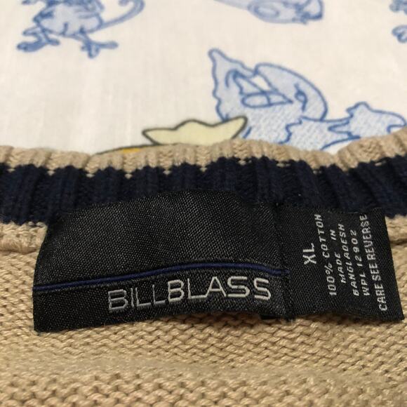 Vintage 2000s Bill Blass Tan Striped Sweater - Picture 4 of 4